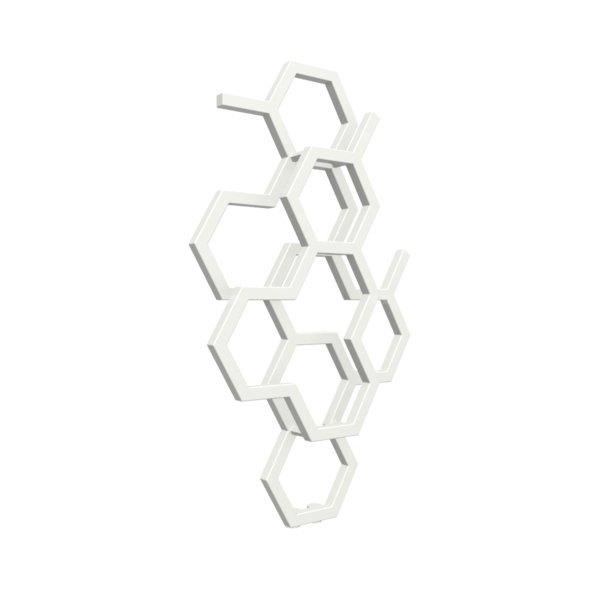 Grzejnik drabinkowy TERMA HEX, podłączenie ZX, wym. 821 x 486 mm, kolor biała ściana, moc 248W