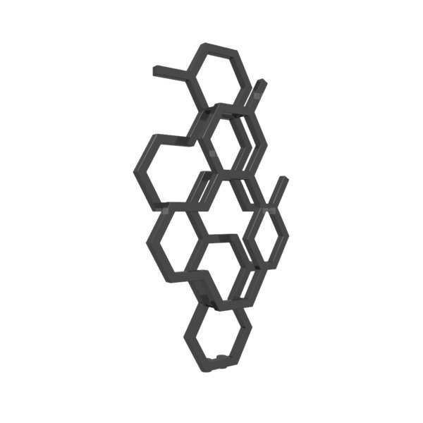 Grzejnik drabinkowy TERMA HEX, podłączenie ZX, wym. 821 x 486 mm, kolor czarny RAL9017, moc 248W