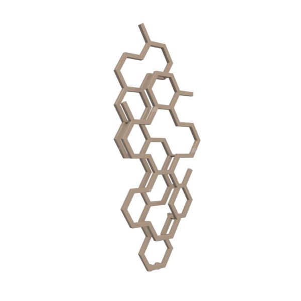 Grzejnik drabinkowy TERMA HEX, podłączenie ZX, wym. 1220 x 486 mm, kolor kwarc, moc 346W