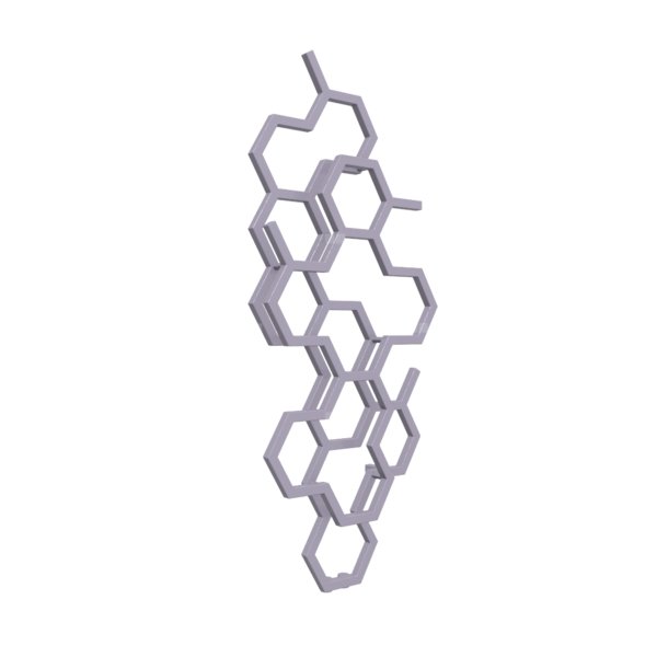 Grzejnik drabinkowy TERMA HEX, podłączenie ZX, wym. 1220 x 486 mm, kolor jagodowy