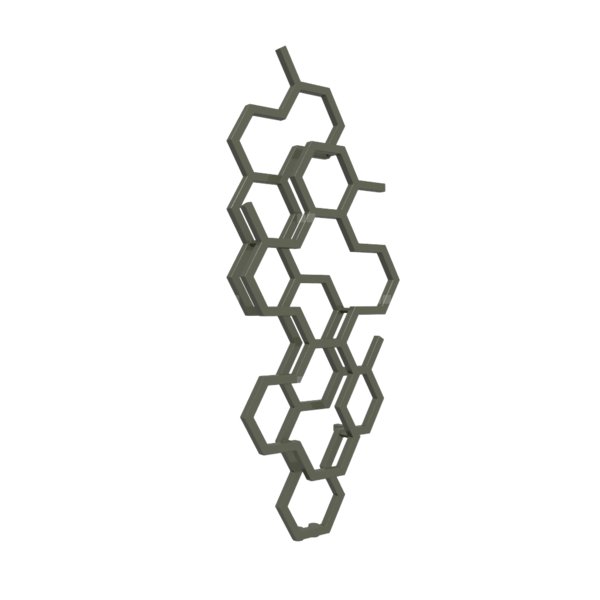 Grzejnik drabinkowy TERMA HEX, podłączenie ZX, wym. 1220 x 486 mm, kolor zielony oliwkowy RAL6003, moc 346W