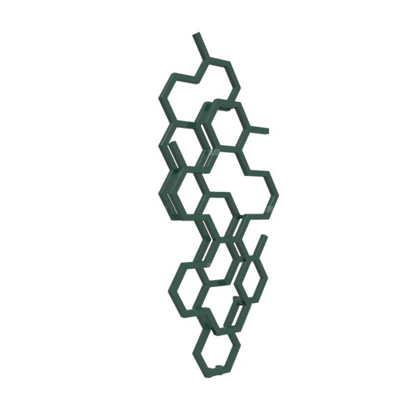 Grzejnik drabinkowy TERMA HEX, podłączenie ZX, wym. 1220 x 486 mm, kolor zielony mchowy RAL6005, moc 346W