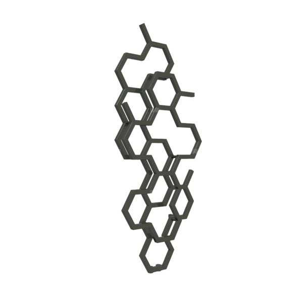 Grzejnik drabinkowy TERMA HEX, podłączenie ZX, wym. 1220 x 486 mm, kolor oliwkowy ciemny RAL6007, moc 346W