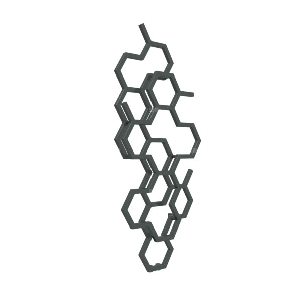Grzejnik drabinkowy TERMA HEX, podłączenie ZX, wym. 1220 x 486 mm, kolor zielony czarny RAL6012, moc 346W