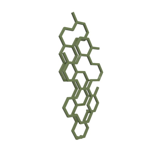 Grzejnik drabinkowy TERMA HEX, podłączenie ZX, wym. 1220 x 486 mm, kolor zieleń paproci RAL6025, moc 346W