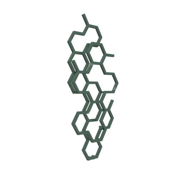 Grzejnik drabinkowy TERMA HEX, podłączenie ZX, wym. 1220 x 486 mm, kolor zielony sosnowy RAL6028, moc 346W