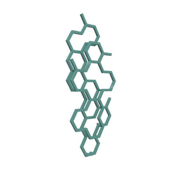 Grzejnik drabinkowy TERMA HEX, podłączenie ZX, wym. 1220 x 486 mm, kolor miętowy turkusowy RAL6033, moc 346W
