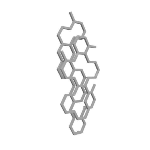 Grzejnik drabinkowy TERMA HEX, podłączenie ZX, wym. 1220 x 486 mm, kolor szary sygnałowy RAL7004, moc 346W