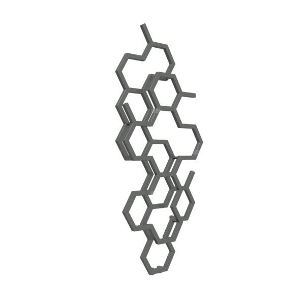 Grzejnik drabinkowy TERMA HEX, podłączenie ZX, wym. 1220 x 486 mm, kolor błyszcząca szarość, moc 346W