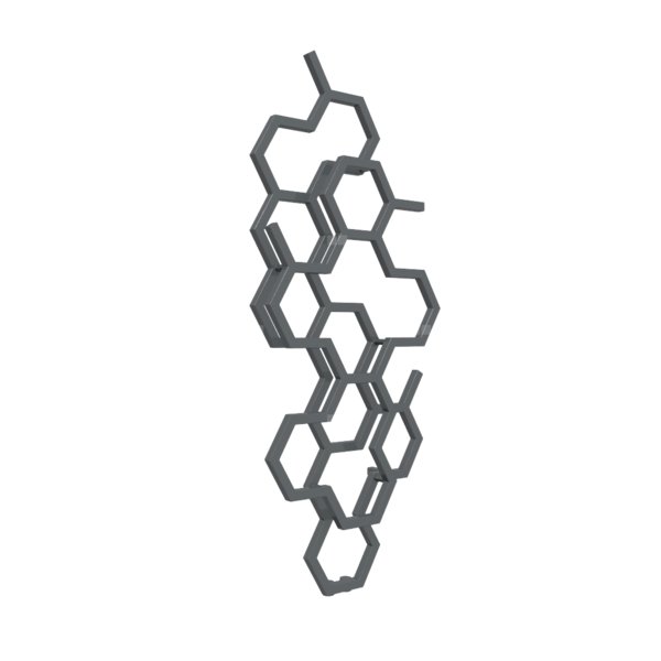 Grzejnik drabinkowy TERMA HEX, podłączenie ZX, wym. 1220 x 486 mm, kolor szary łupek RAL7015, moc 346W