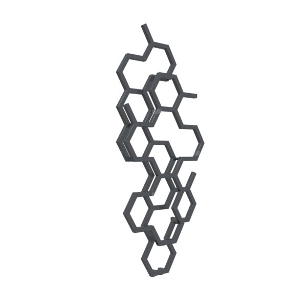 Grzejnik drabinkowy TERMA HEX, podłączenie ZX, wym. 1220 x 486 mm, kolor szary antracytowy RAL7016, moc 346W