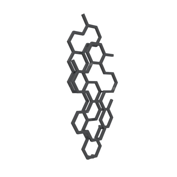 Grzejnik drabinkowy TERMA HEX, podłączenie ZX, wym. 1220 x 486 mm, kolor szary czarny RAL7021, moc 346W