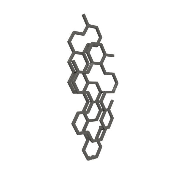 Grzejnik drabinkowy TERMA HEX, podłączenie ZX, wym. 1220 x 486 mm, kolor brąz anodowy, moc 346W