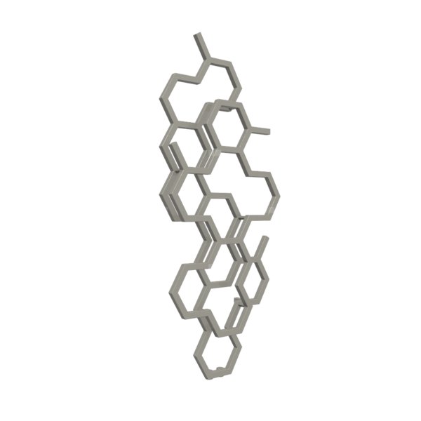 Grzejnik drabinkowy TERMA HEX, podłączenie ZX, wym. 1220 x 486 mm, kolor metaliczny kamień, moc 346W