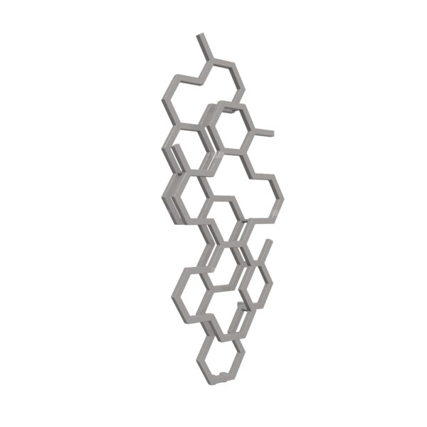 Grzejnik drabinkowy TERMA HEX, podłączenie ZX, wym. 1220 x 486 mm, kolor błyszczący żwir, moc 346W