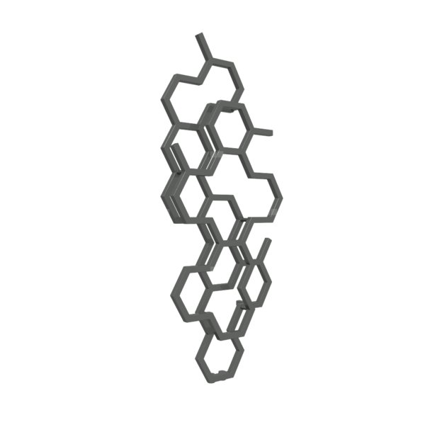 Grzejnik drabinkowy TERMA HEX, podłączenie ZX, wym. 1220 x 486 mm, kolor szary drogowy b RAL7043, moc 346W