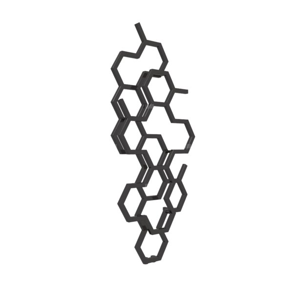 Grzejnik drabinkowy TERMA HEX, podłączenie ZX, wym. 1220 x 486 mm, kolor brązowy czarny RAL8022, moc 346W
