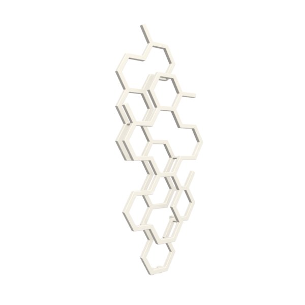 Grzejnik drabinkowy TERMA HEX, podłączenie ZX, wym. 1220 x 486 mm, kolor biały RAL9010, moc 346W