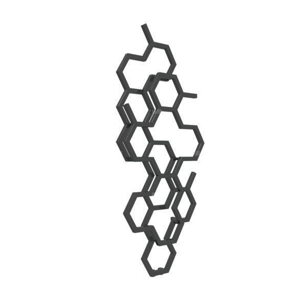 Grzejnik drabinkowy TERMA HEX, podłączenie ZX, wym. 1220 x 486 mm, kolor czarny RAL9011, moc 346W