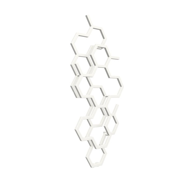 Grzejnik drabinkowy TERMA HEX, podłączenie ZX, wym. 1220 x 486 mm, kolor biały soft RAL9016, moc 346W