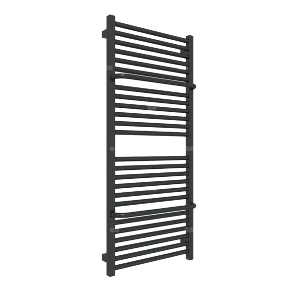 Grzejnik drabinkowy TERMA LIMA ONE, podłączenie S1, wym. 1140 x 500 mm, kolor czarny jak kruk mat RAL9005, moc 574W
