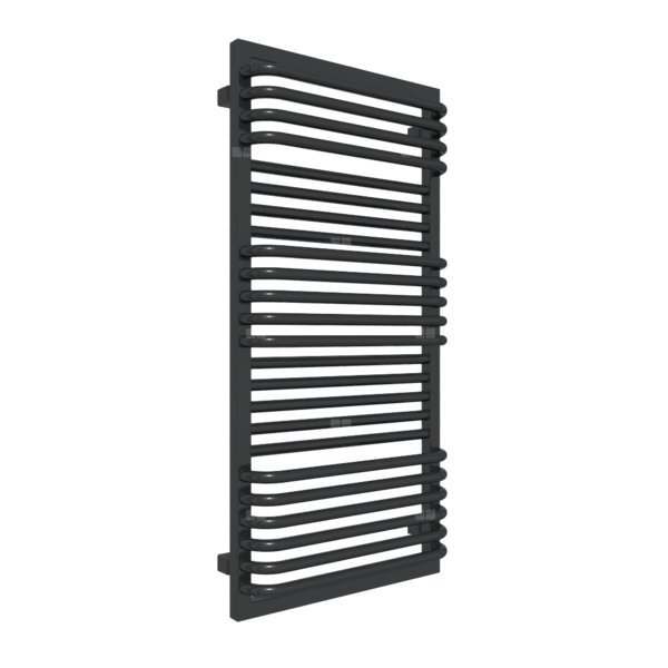 Grzejnik drabinkowy TERMA POC 2, podłączenie SX, wym. 1040 x 500 mm, kolor czarny jak kruk mat RAL9005, moc 618W