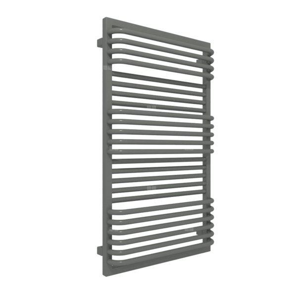 Grzejnik elektryczny TERMA POC 2 600 x 1040 mm, kolor szary średni RAL7010, moc 800 W, podłączenie E8, kabel spiralny z wtyczką srebrzysty