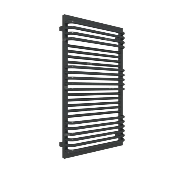 Grzejnik drabinkowy TERMA POC 2, podłączenie ZX, wym. 1040 x 600 mm, kolor czarny jak kruk mat RAL9005, moc 743W