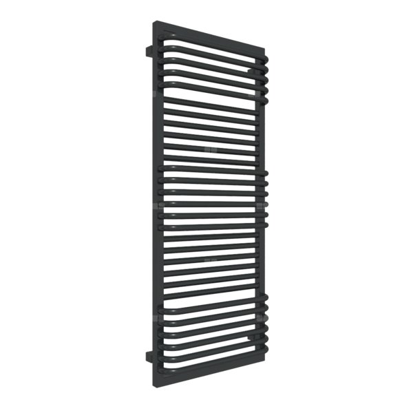 Grzejnik drabinkowy TERMA POC 2, podłączenie SX, wym. 1240 x 500 mm, kolor czarny jak kruk mat RAL9005, moc 744W