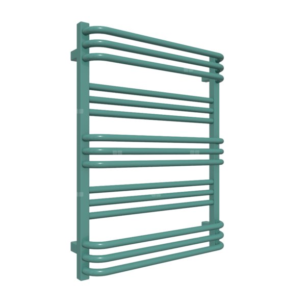 Grzejnik elektryczny TERMA POLA 600 x 780 mm, kolor miętowy turkusowy RAL6033, moc 400 W, podłączenie E1, kabel prosty bez wtyczki złocisty