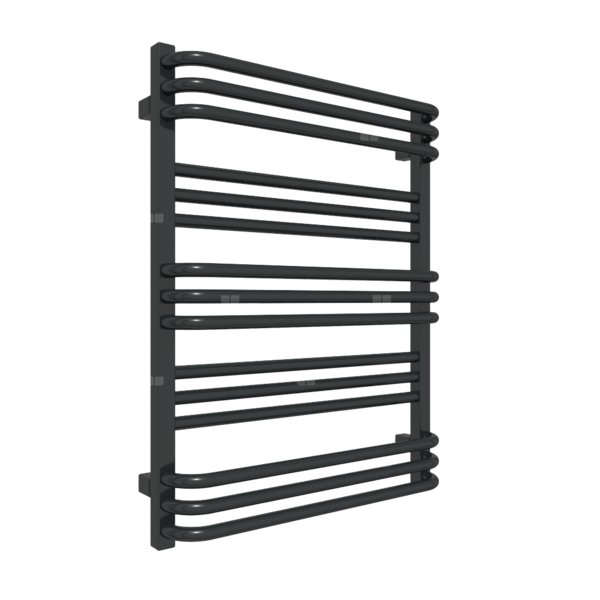 Grzejnik elektryczny TERMA POLA 600 x 780 mm, kolor czarny głęboki mat RAL9005, moc 400 W, podłączenie E1, kabel spiralny z wtyczką