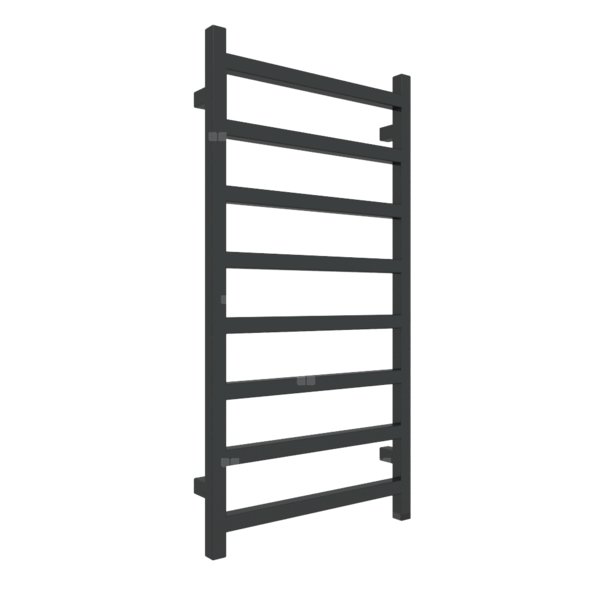 Grzejnik drabinkowy TERMA SIMPLE ONE, podłączenie S8, wym. 960 x 500 mm, kolor czarny jak kruk mat RAL9005, moc 351W