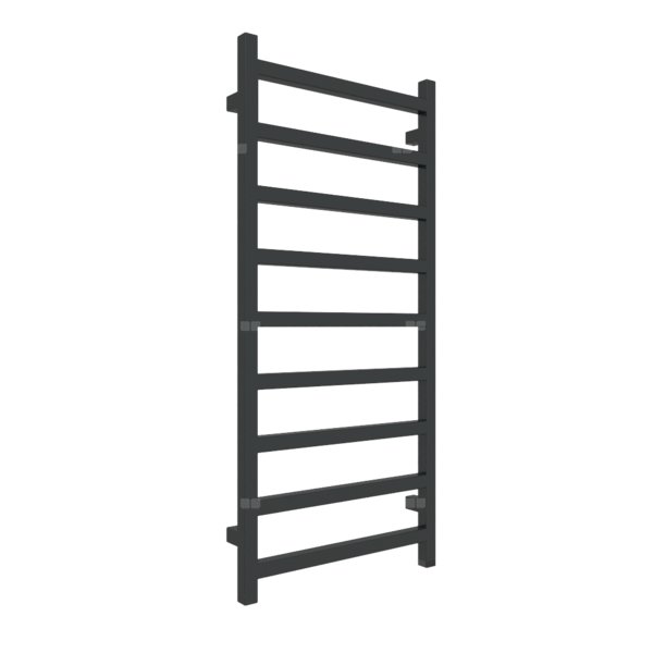Grzejnik drabinkowy TERMA SIMPLE ONE, podłączenie S8, wym. 1080 x 500 mm, kolor czarny jak kruk mat RAL9005, moc 396W