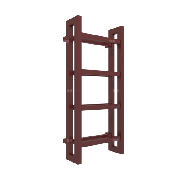 Grzejnik drabinkowy TERMA STAND, podłączenie SX, wym. 920 x 400 mm, kolor czerwony winny RAL3005, moc 434W