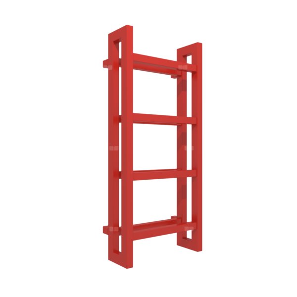 Grzejnik drabinkowy TERMA STAND, podłączenie SX, wym. 920 x 400 mm, kolor czerwony drogowy RAL3020, moc 434W