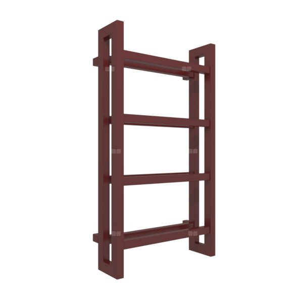 Grzejnik drabinkowy TERMA STAND, podłączenie SX, wym. 920 x 500 mm, kolor czerwony winny RAL3005, moc 486W