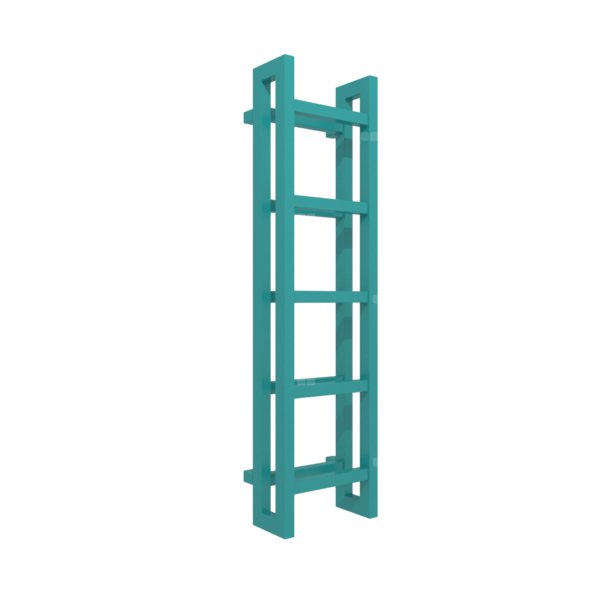 Grzejnik drabinkowy TERMA STAND, podłączenie SX, wym. 1150 x 300 mm, kolor niebieski turkusowy RAL5018, moc 480W