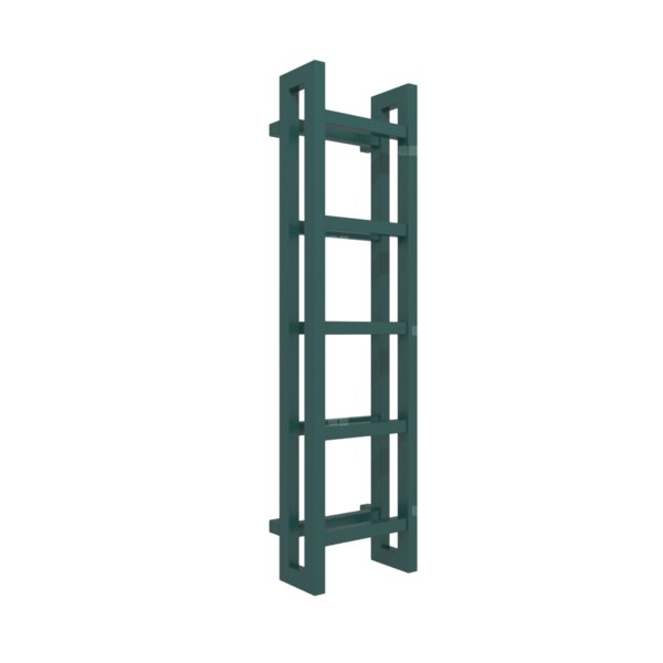 Grzejnik drabinkowy TERMA STAND, podłączenie SX, wym. 1150 x 300 mm, kolor zielony niebieski RAL6004, moc 480W