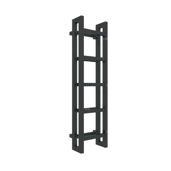 Grzejnik drabinkowy TERMA STAND, podłączenie SX, wym. 1150 x 300 mm, kolor czarny jak kruk soft RAL9005, moc 480W