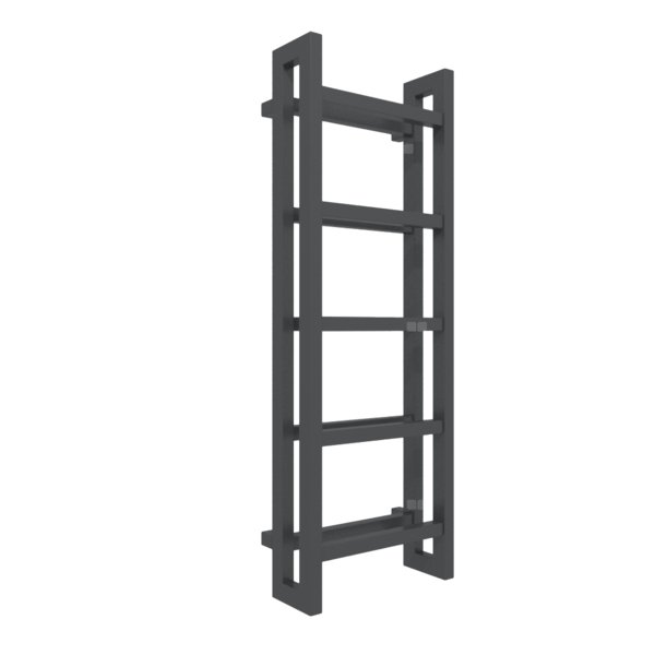 Grzejnik drabinkowy TERMA STAND, podłączenie SX, wym. 1150 x 400 mm, kolor szary czarny RAL7021, moc 547W
