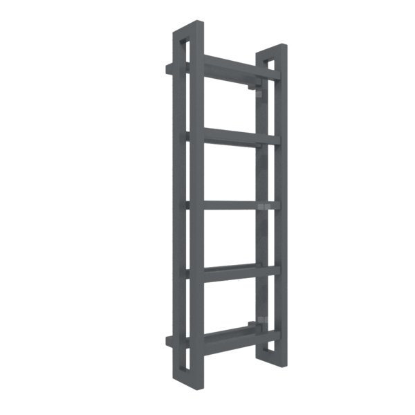 Grzejnik drabinkowy TERMA STAND, podłączenie SX, wym. 1150 x 400 mm, kolor czarny anodowy, moc 547W