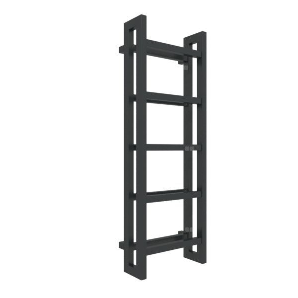 Grzejnik drabinkowy TERMA STAND, podłączenie SX, wym. 1150 x 400 mm, kolor czarny jak kruk mat RAL9005, moc 547W