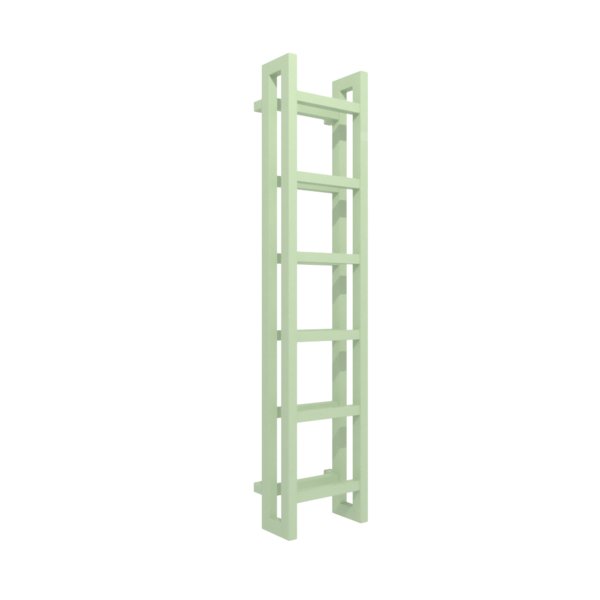 Grzejnik drabinkowy TERMA STAND, podłączenie SX, wym. 1380 x 300 mm, kolor zielony pastelowy RAL6019, moc 577W