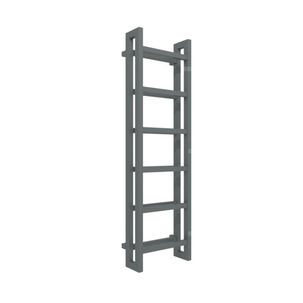 Grzejnik drabinkowy TERMA STAND, podłączenie SX, wym. 1380 x 400 mm, kolor metaliczny szary, moc 660W