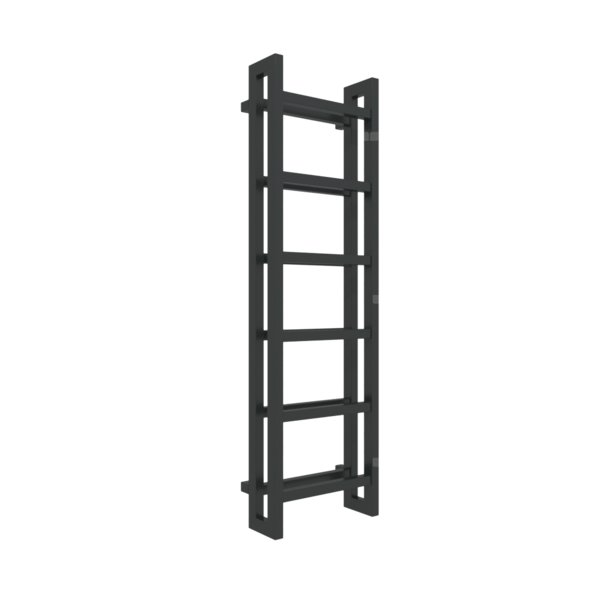 Grzejnik drabinkowy TERMA STAND, podłączenie SX, wym. 1380 x 400 mm, kolor czarny jak kruk soft RAL9005, moc 660W