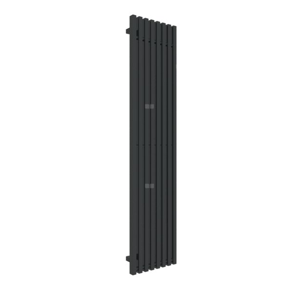 Grzejnik elektryczny TERMA TRIGA E 380 x 1700 mm, kolor czarny głęboki mat RAL9005, moc 800 W, podłączenie E1, kabel prosty bez wtyczki z maskownicą