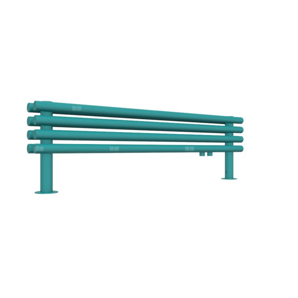 Grzejnik drabinkowy TERMA TUNE HSD, podłączenie YL, wym. 300 x 1000 mm, kolor niebieski turkusowy RAL5018, moc 421W