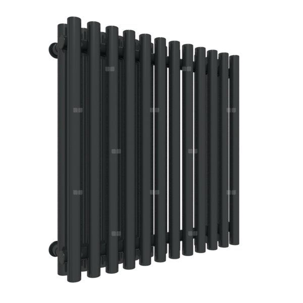 Grzejnik drabinkowy TERMA TUNE VWD, podłączenie SX, wym. 600 x 590 mm, kolor czarny jak kruk mat RAL9005, moc 725W