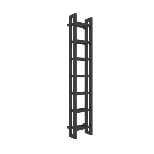 Grzejnik drabinkowy TERMA STAND, podłączenie SX, wym. 1610 x 300 mm, kolor czarny jak kruk mat RAL9005, moc 674W