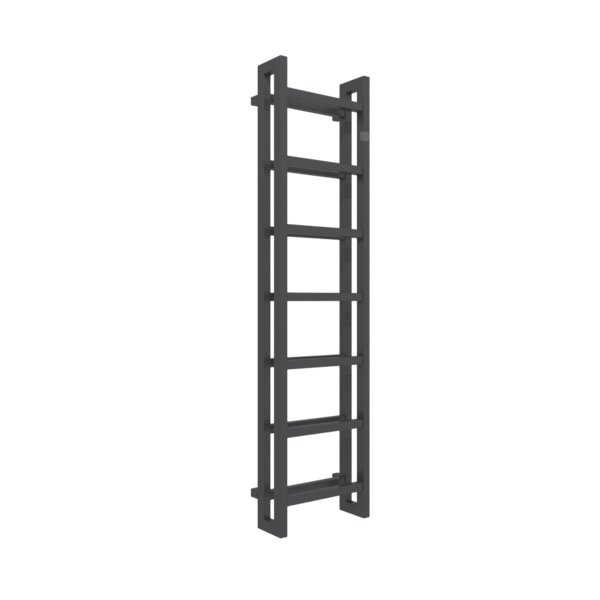 Grzejnik drabinkowy TERMA STAND, podłączenie SX, wym. 1610 x 400 mm, kolor metaliczna czerń, moc 773W